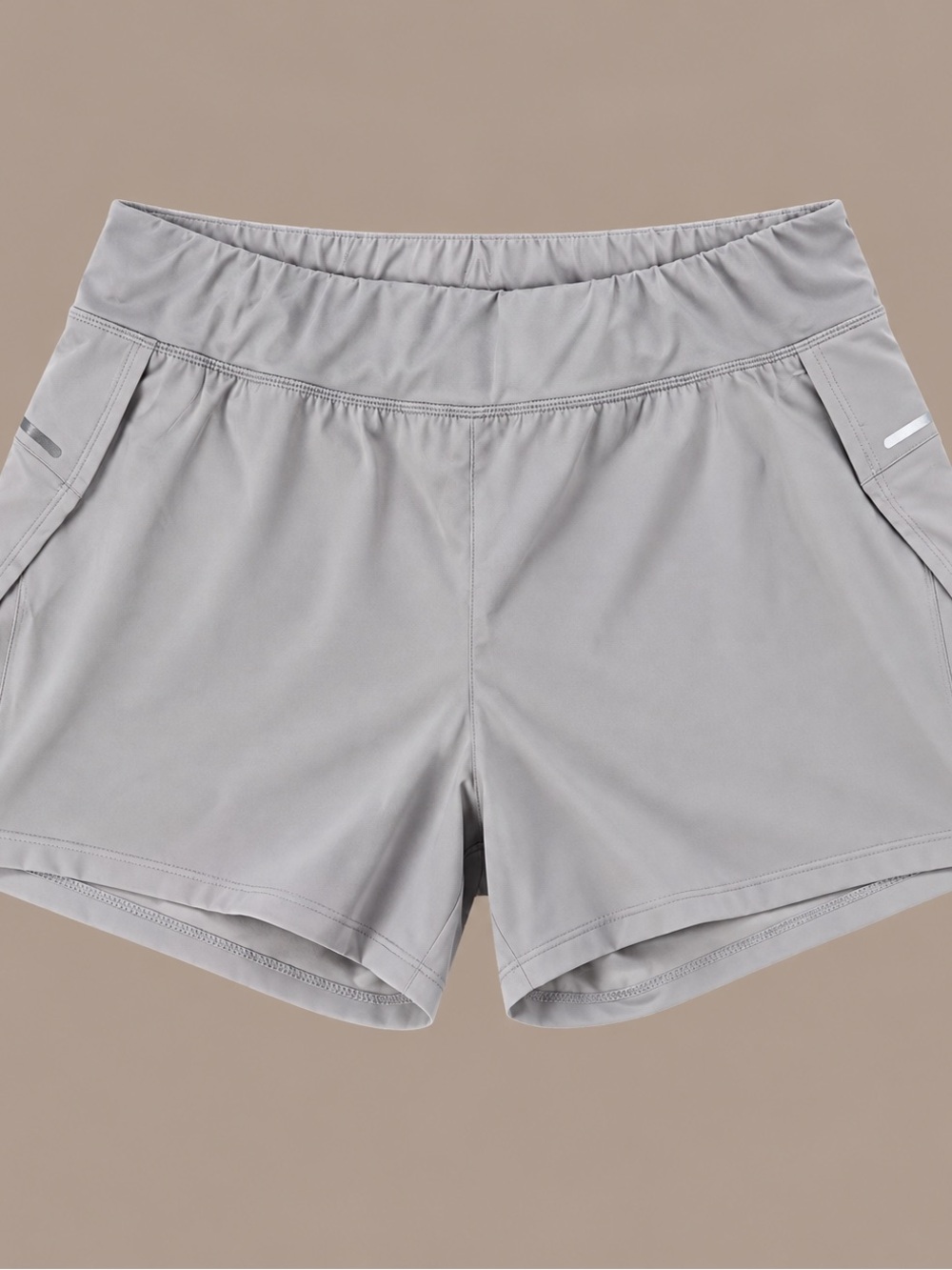 Avia Women's Light Gray Performance Mesh-Lined Athletic Shorts